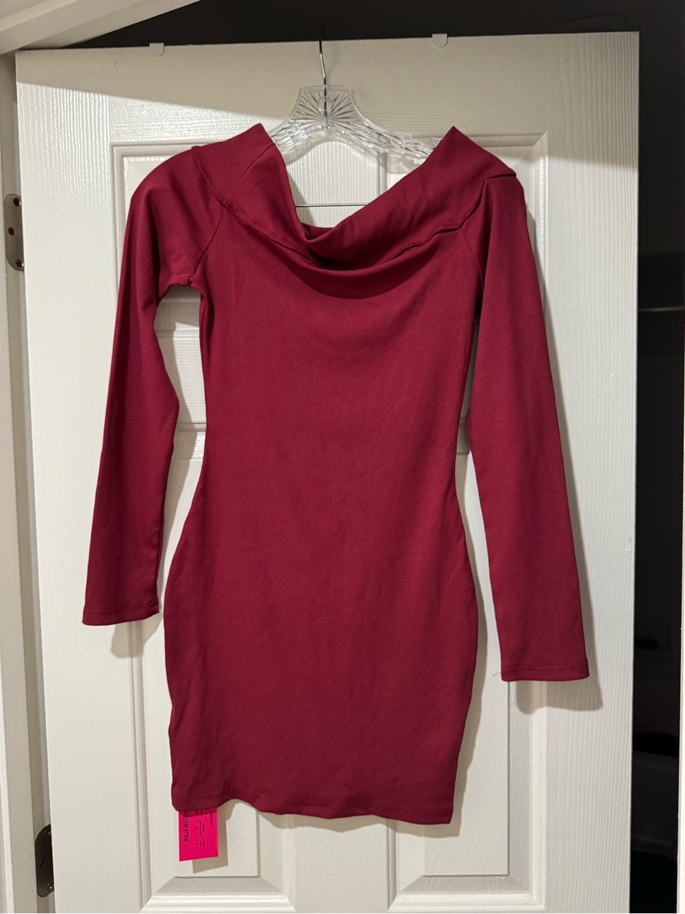 Women’s Long-Sleeve Cowl Neck Mini Dress